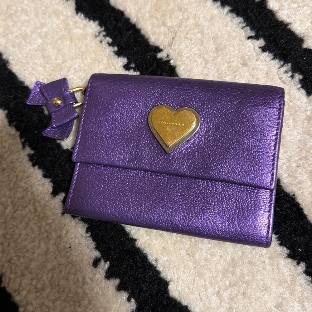 Dolce & Gabbana Metallic Purple Leather Wallet